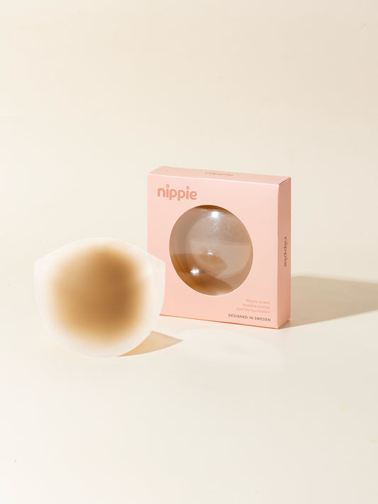 SEMI CIRCLE NIPPLE COVERS LATTE 13CM MED LIM